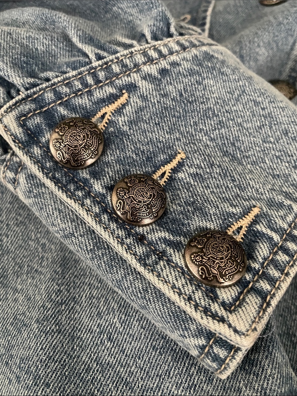We the Free Imogene Blue Denim Double-Breasted Women's Jacket - Picture 6 of 7